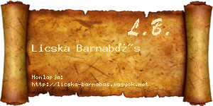Licska Barnabás névjegykártya